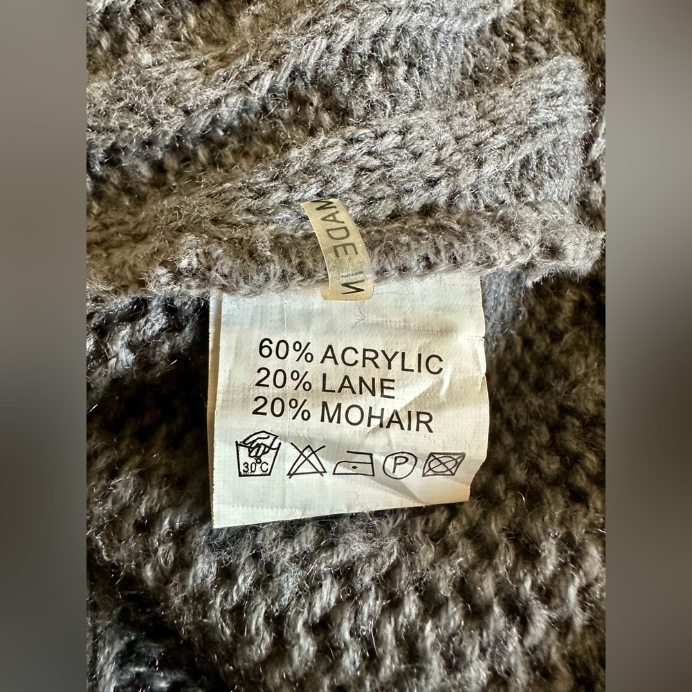 Grifflin Women’s Gray Knit Cardigan Sweater with Colorful Accents RARE - Picture 10 of 10